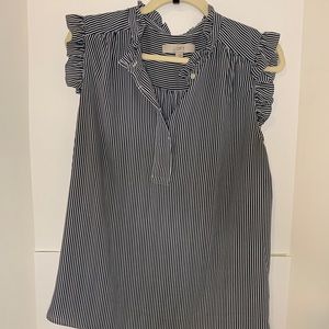 Loft ruffle trim sleeveless blouse